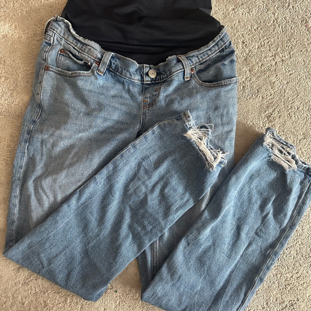 Abercrombie & Fitch Light Blue Straight Leg Jeans - Picture 3 of 4